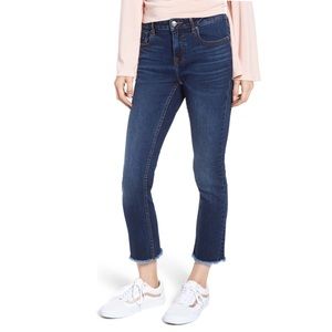 Vigoss Fray Hem Crop Jeans (Dark Wash)
